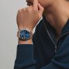 Montre Hydroconquest Cadran Bleu soleillé Bracelet Acier PVD rouge
