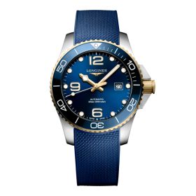 Montre Hydroconquest Cadran Bleu soleillé Bracelet caoutchouc