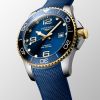 Montre Hydroconquest Cadran Bleu soleillé Bracelet caoutchouc