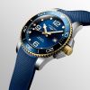 Montre Hydroconquest Cadran Bleu soleillé Bracelet caoutchouc