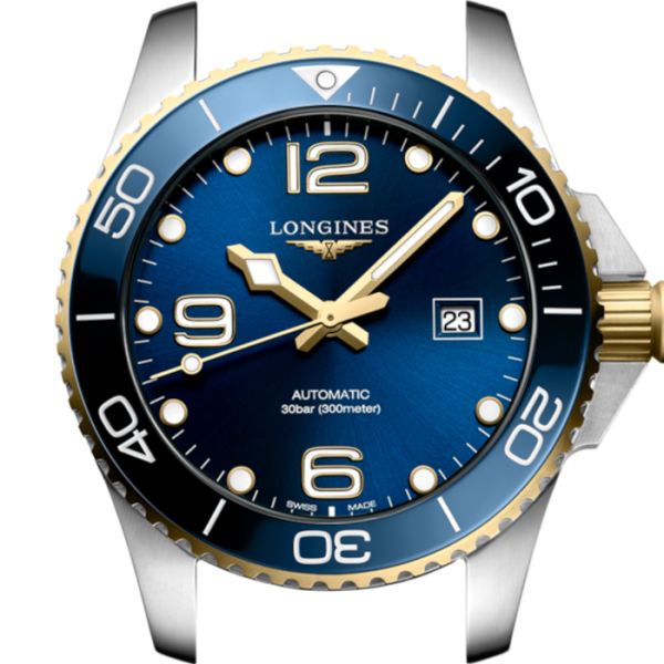 Montre Hydroconquest Cadran Bleu soleillé Bracelet caoutchouc