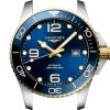 Montre Hydroconquest Cadran Bleu soleillé Bracelet caoutchouc
