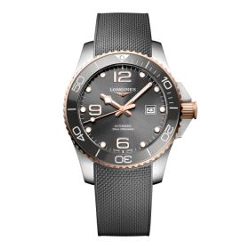 Montre Hydroconquest Cadran Gris soleillé Bracelet caoutchouc