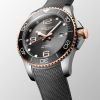 Montre Hydroconquest Cadran Gris soleillé Bracelet caoutchouc