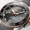 Montre Hydroconquest Cadran Gris soleillé Bracelet caoutchouc