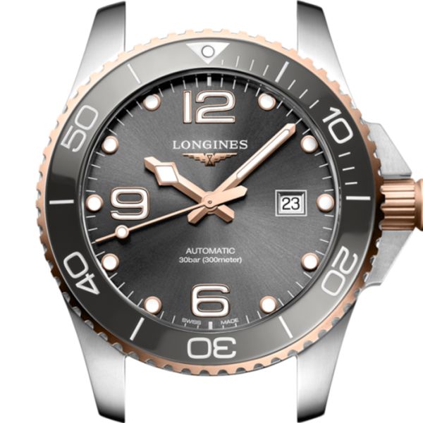 Montre Hydroconquest Cadran Gris soleillé Bracelet caoutchouc