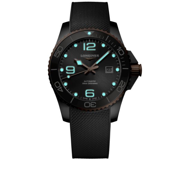 Montre Hydroconquest Cadran Gris soleillé Bracelet caoutchouc