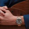 Montre Hydroconquest Cadran Gris soleillé Bracelet Acier PVD rouge