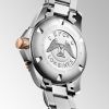 Montre Hydroconquest Cadran Noir soleillé Bracelet Acier PVD rouge