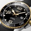 Montre Hydroconquest Cadran Noir soleillé Bracelet caoutchouc