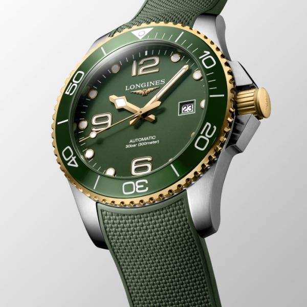 Montre Hydroconquest Cadran Vert mat Bracelet caoutchouc