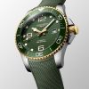 Montre Hydroconquest Cadran Vert mat Bracelet caoutchouc
