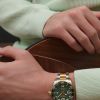 Montre Hydroconquest Cadran Vert mat Bracelet Acier et PVD jaune