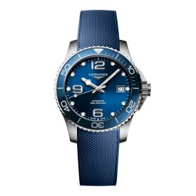 Montre Hydroconquest Cadran Bleu soleillé Bracelet caoutchouc