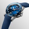 Montre Hydroconquest Cadran Bleu soleillé Bracelet caoutchouc