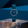 Montre La Grande Classique De Longines Monochrome Cadran Bleu laqué poli Bracelet Alligator