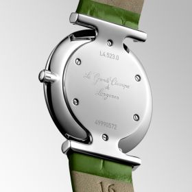 Montre La Grande Classique De Longines Monochrome Cadran Vert laqué poli Bracelet Alligator