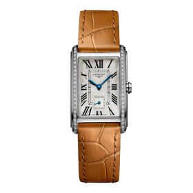 Montre Longines Dolcevita Cadran Argenté "flinqué" Bracelet Alligator