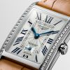 Montre Longines Dolcevita Cadran Argenté "flinqué" Bracelet Alligator