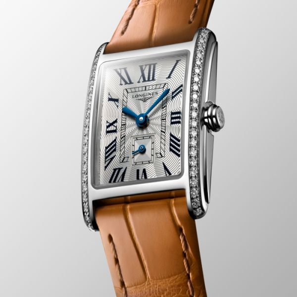 Montre Longines Dolcevita Cadran Argenté "flinqué" Bracelet Alligator