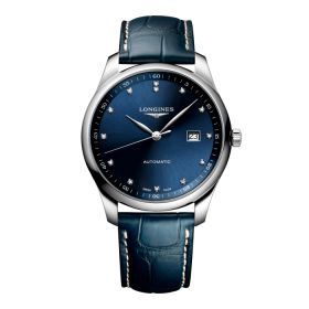 Montre Longines Master Collection Cadran Bleu soleillé Bracelet Alligator