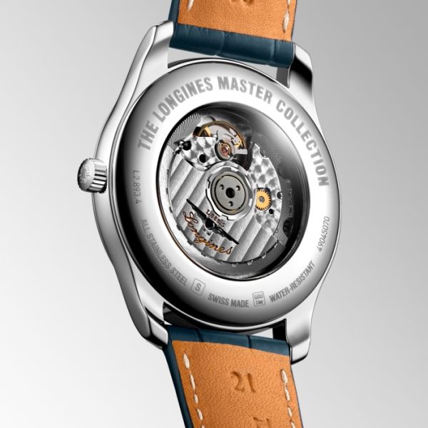 Montre Longines Master Collection Cadran Bleu soleillé Bracelet Alligator