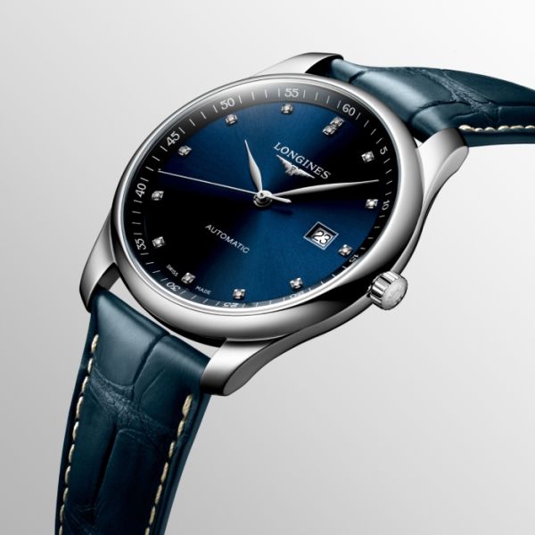Montre Longines Master Collection Cadran Bleu soleillé Bracelet Alligator