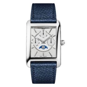 Montre Frederique Constant Classics carrée Quartz Cadran Argent Bracelet Cuir