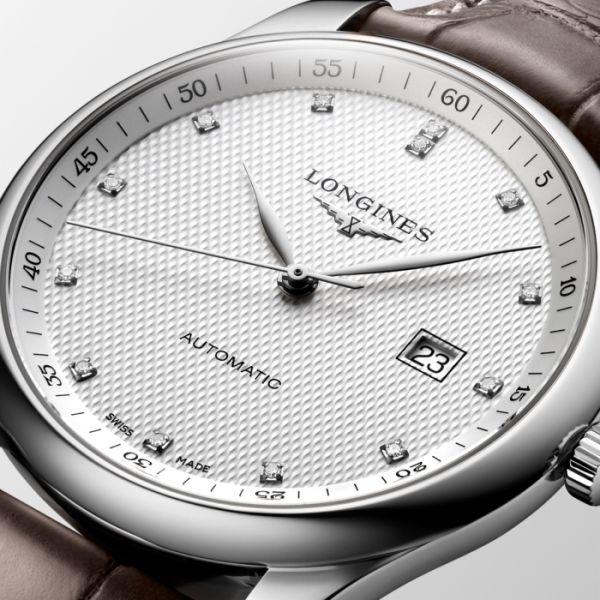 Montre Longines Master Collection Cadran Argenté "grain d'orge" Bracelet Alligator