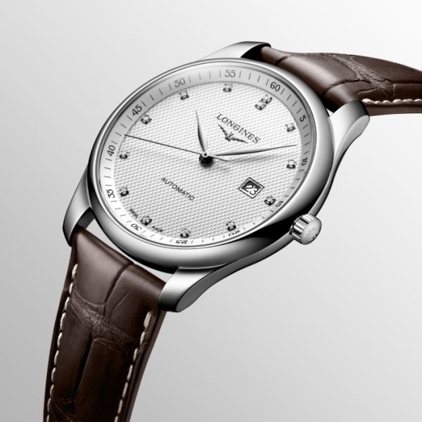Montre Longines Master Collection Cadran Argenté "grain d'orge" Bracelet Alligator