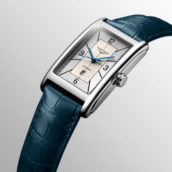 Montre Longines Dolcevita Cadran Argenté Bracelet Alligator