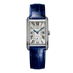 Montre Longines Dolcevita Cadran Argenté "flinqué" Bracelet Alligator