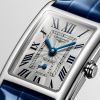 Montre Longines Dolcevita Cadran Argenté "flinqué" Bracelet Alligator