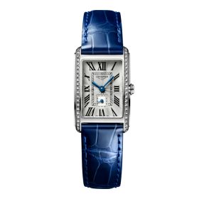 Montre Longines Dolcevita Cadran Argenté "flinqué" Bracelet Alligator
