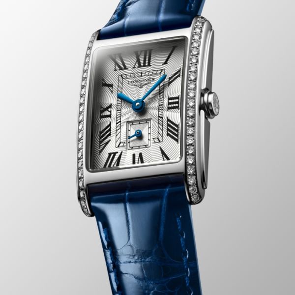 Montre Longines Dolcevita Cadran Argenté "flinqué" Bracelet Alligator