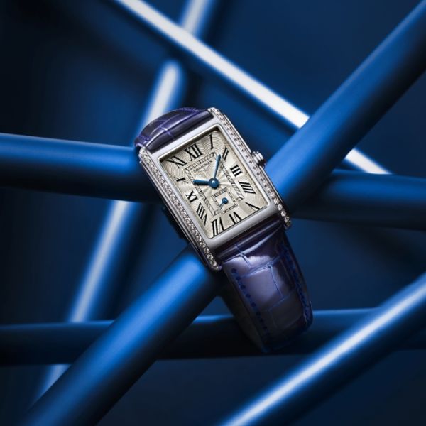 Montre Longines Dolcevita Cadran Argenté "flinqué" Bracelet Alligator