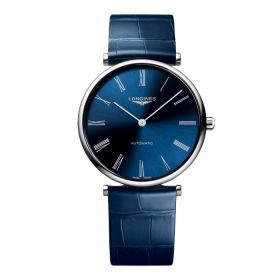 Montre La Grande Classique De Longines Cadran Bleu soleillé Bracelet Alligator