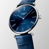 Montre La Grande Classique De Longines Cadran Bleu soleillé Bracelet Alligator