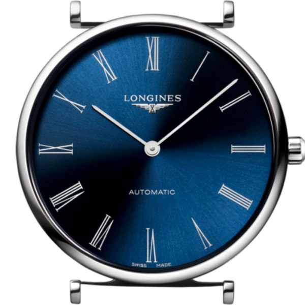 Montre La Grande Classique De Longines Cadran Bleu soleillé Bracelet Alligator