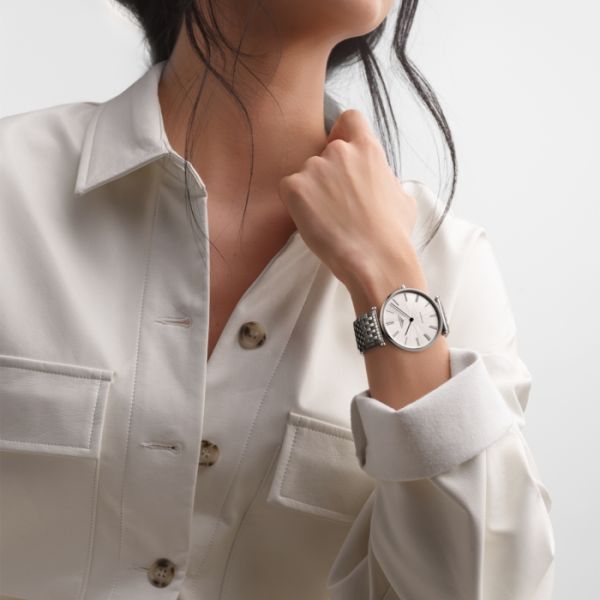 Montre La Grande Classique De Longines Cadran Argenté "flinqué" Bracelet Acier
