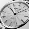 Montre La Grande Classique De Longines Cadran Argenté "flinqué" Bracelet Acier