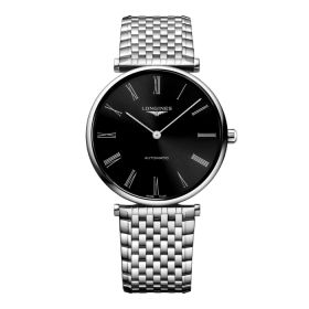 Montre La Grande Classique De Longines Cadran Noir soleillé Bracelet Acier