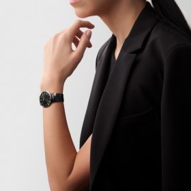 Montre La Grande Classique De Longines Cadran Noir soleillé Bracelet Alligator