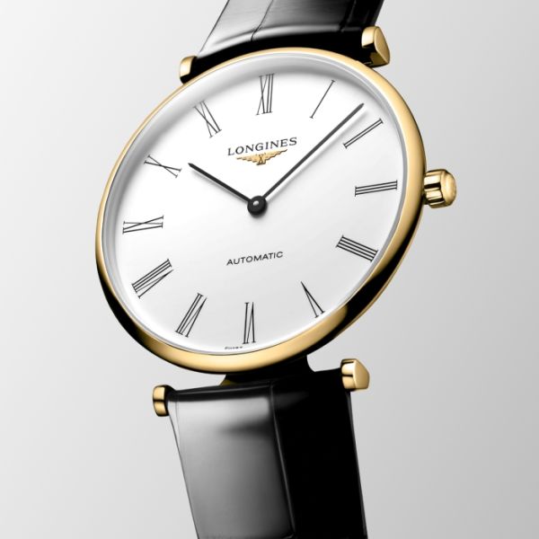 Montre La Grande Classique De Longines Cadran Blanc Bracelet Alligator