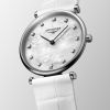 Montre La Grande Classique De Longines Cadran Nacre blanche Bracelet Alligator