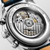 Montre Longines Master Collection Chronograph Cadran Bleu soleillé Bracelet Alligator