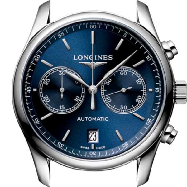 Montre Longines Master Collection Chronograph Cadran Bleu soleillé Bracelet Alligator