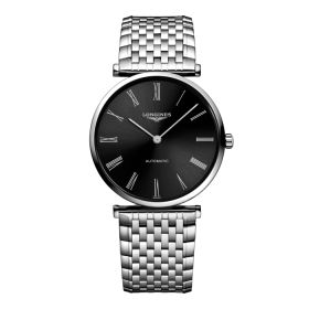 Montre La Grande Classique De Longines Cadran Noir soleillé Bracelet Acier