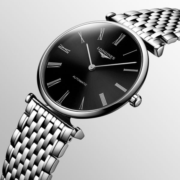 Montre La Grande Classique De Longines Cadran Noir soleillé Bracelet Acier