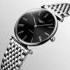 Montre La Grande Classique De Longines Cadran Noir soleillé Bracelet Acier